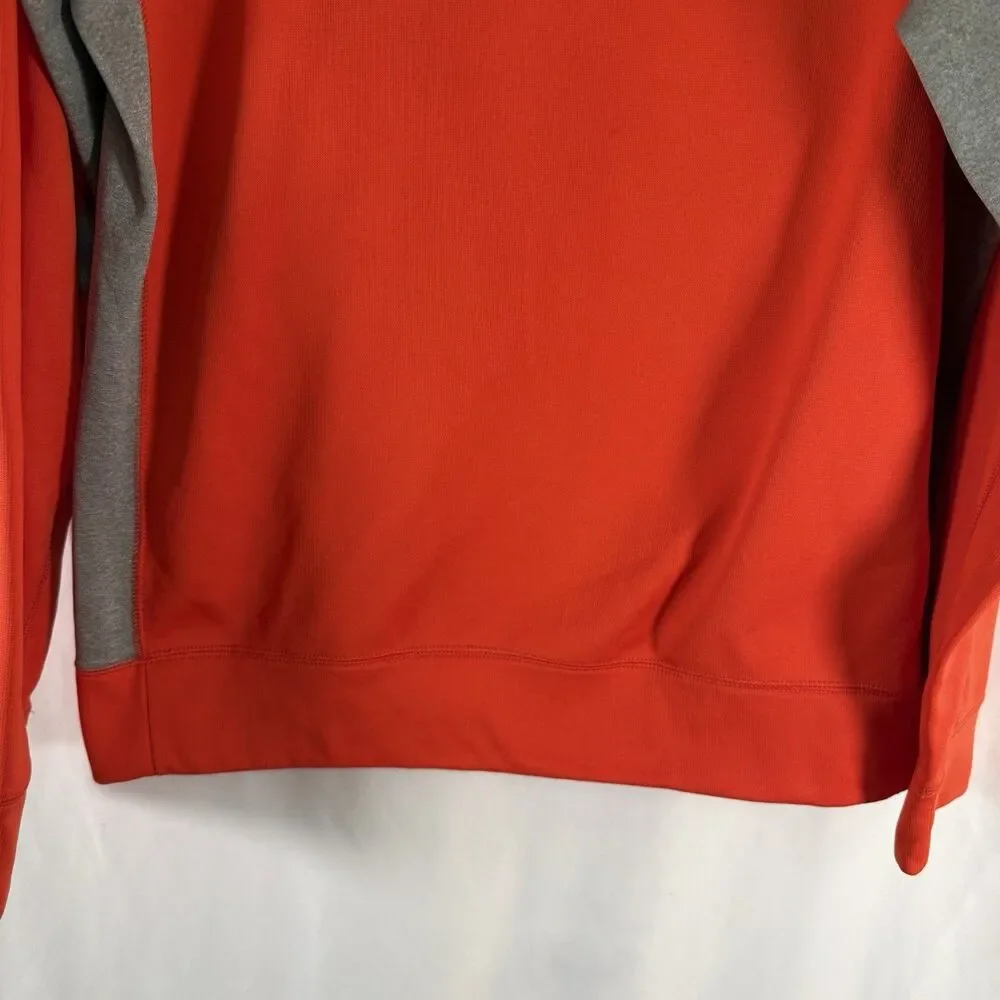 Nike Therma Fit Hoodie Men's Medium Orange Drawstring Pullover Fleece Lined